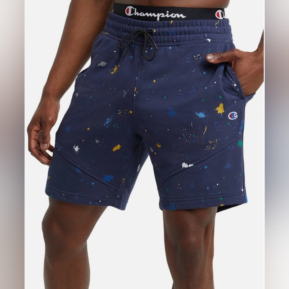 Champion Men's and Big Men's Global Explorer Logo Printed French Terry Short